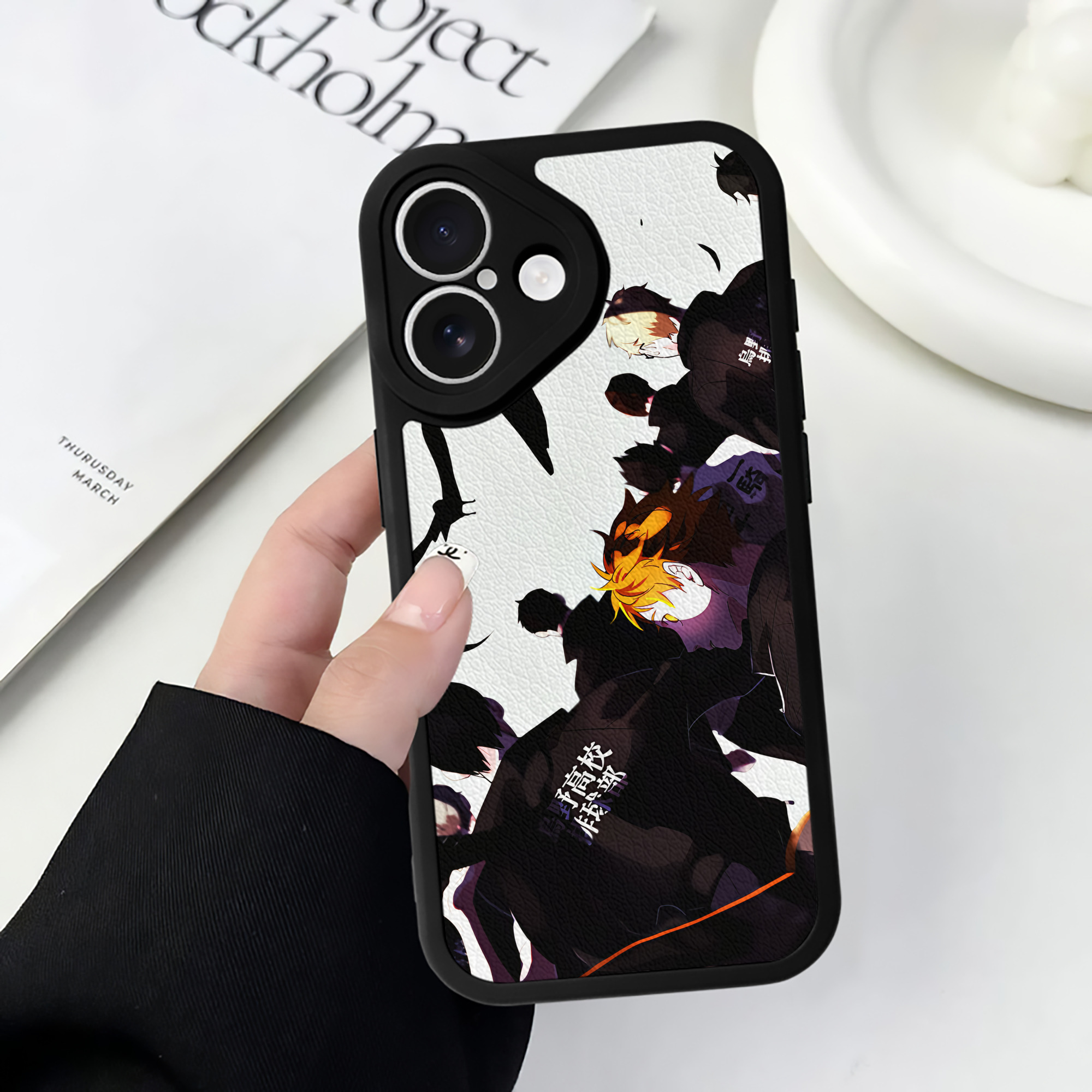 （画像用） ハイキュー!! Haikyu!! 【iPhone 16シリーズ対応】シリコンスマホケース（レザー調） 材質：シリコン
